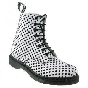 Dr. Martens PASCAL Black & White Dot Flock Boot